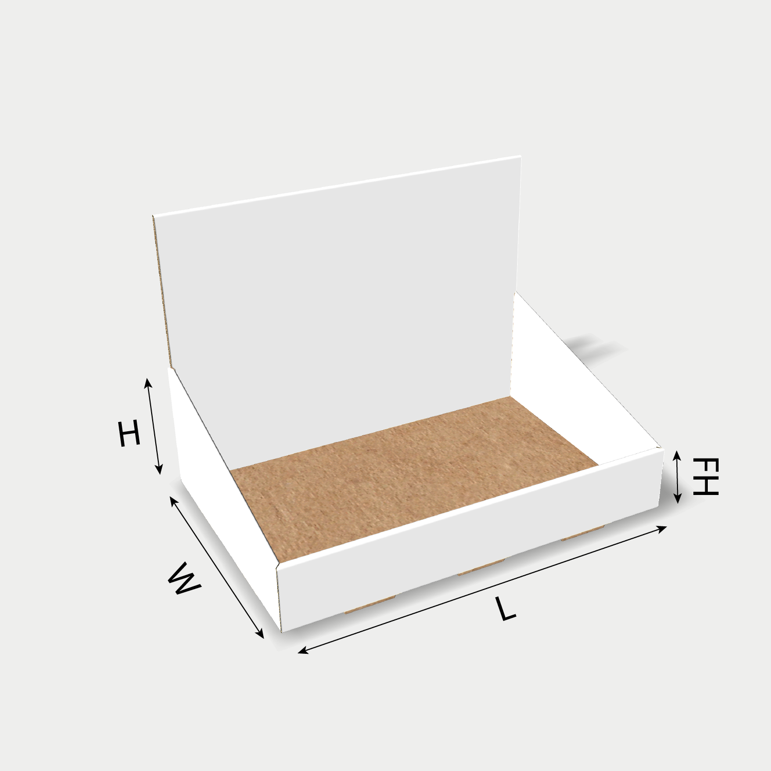 Custom beveled side walls display box dieline generator size guidelines