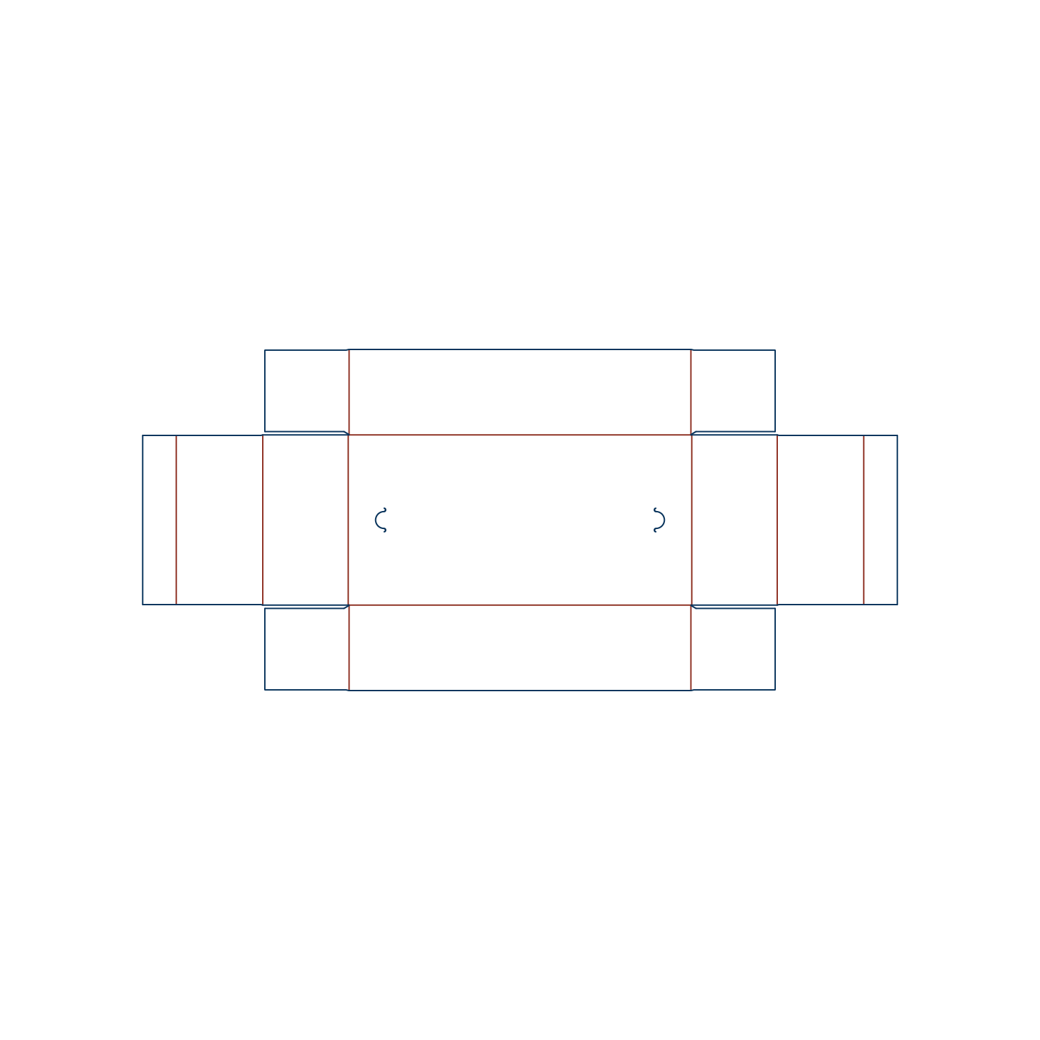 Custom tray box 27002 flat dieline layout for a folder tray blueprint template.