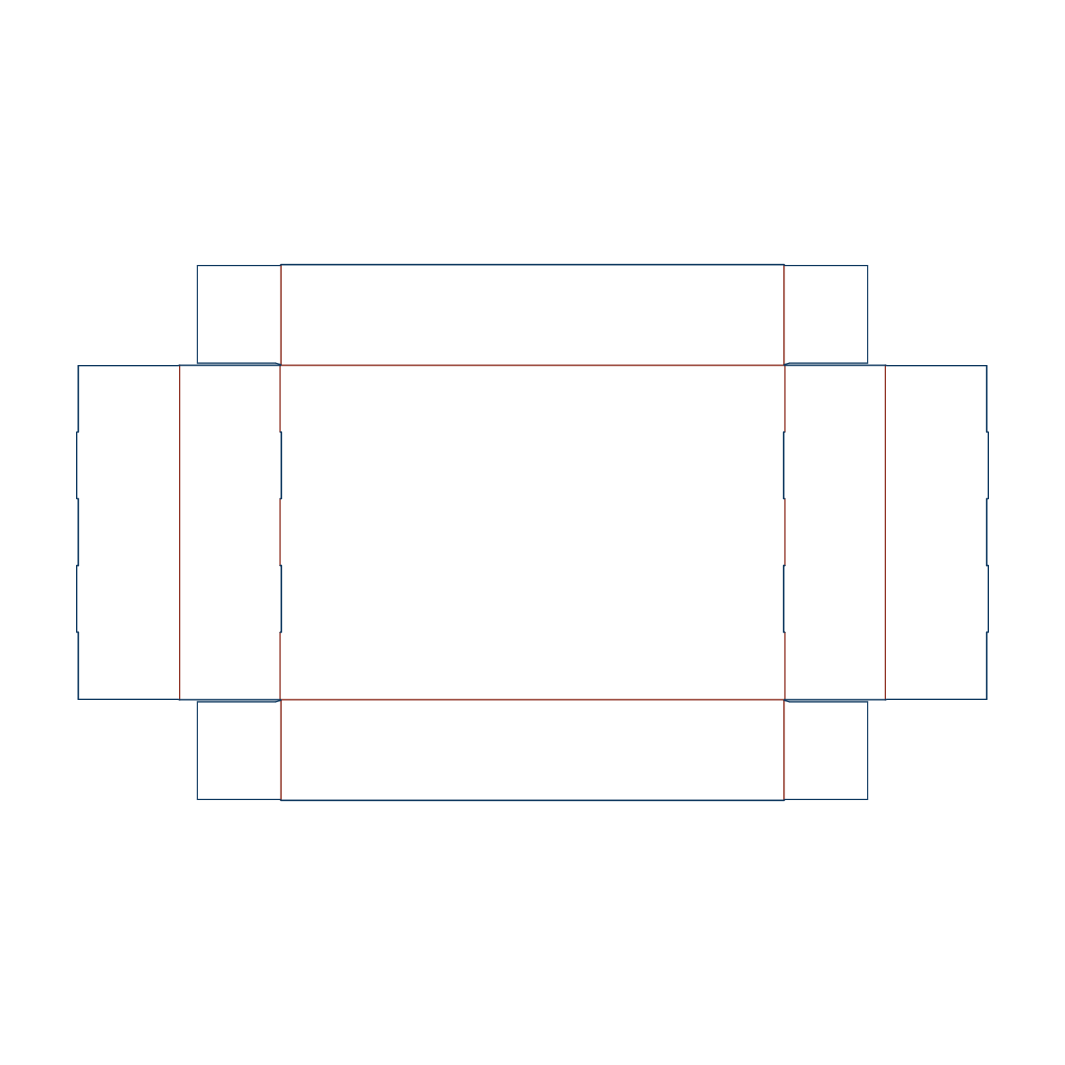 Custom tray box 27003 flat dieline layout for a folder tray blueprint template.