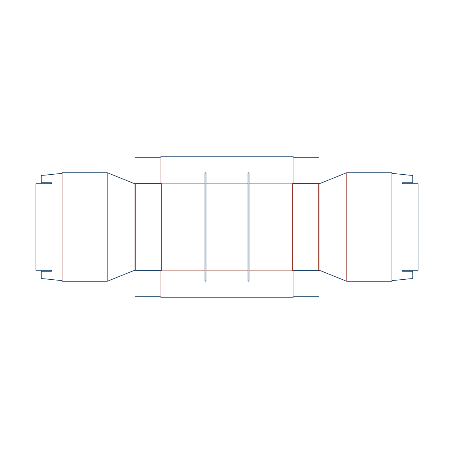 Custom tray box 27021 flat dieline layout for a folder tray blueprint template.