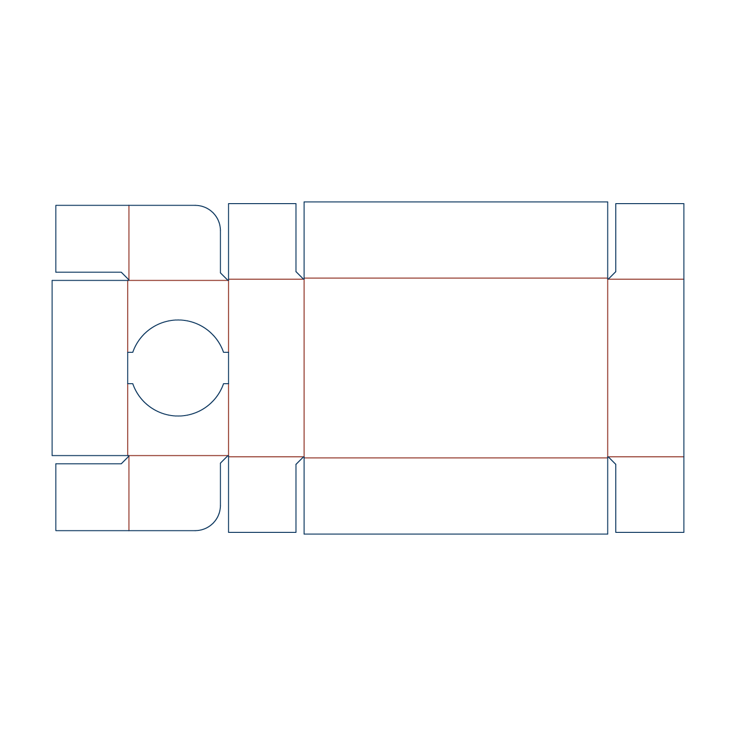 Custom tray box 27022 flat dieline layout for a folder tray blueprint template.