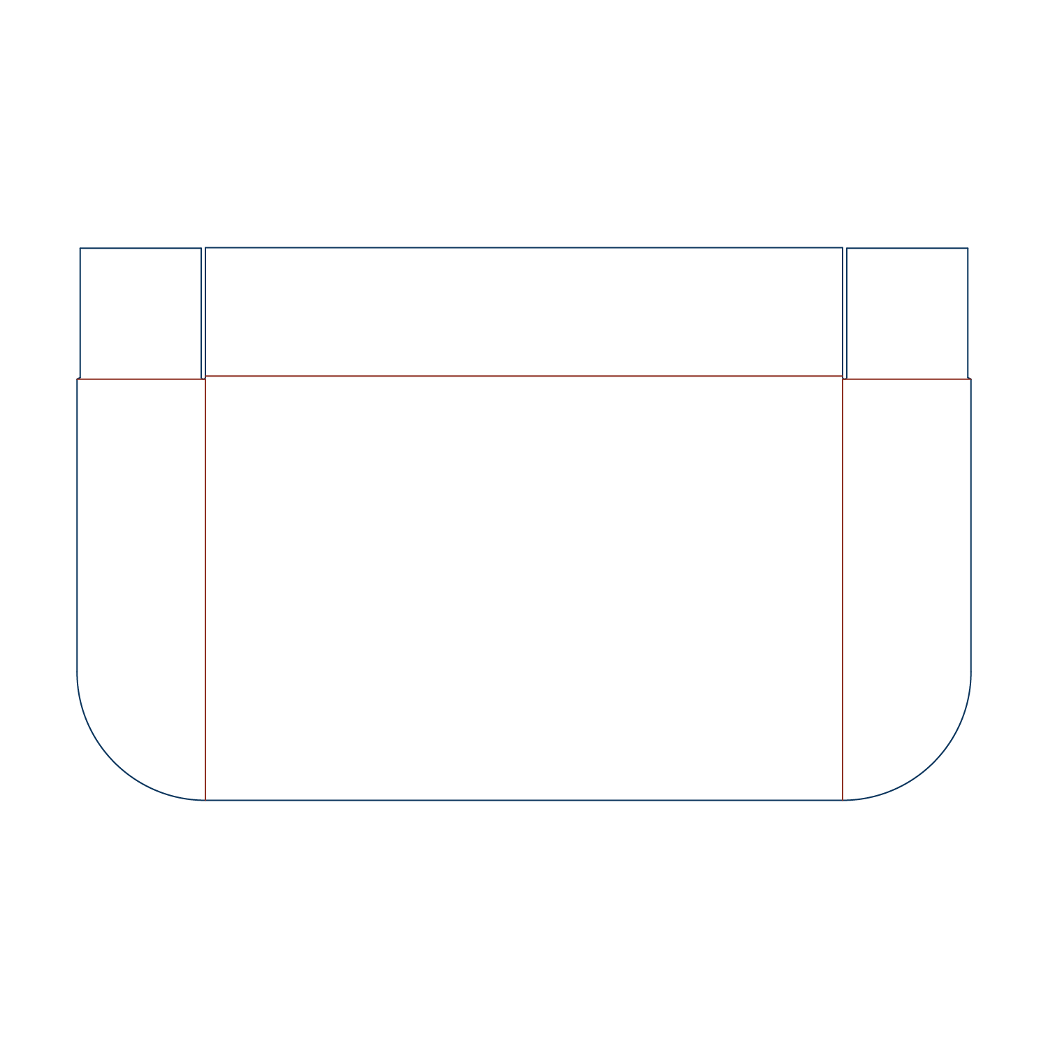 Custom tray box 27029 flat dieline layout for a folder tray blueprint template.