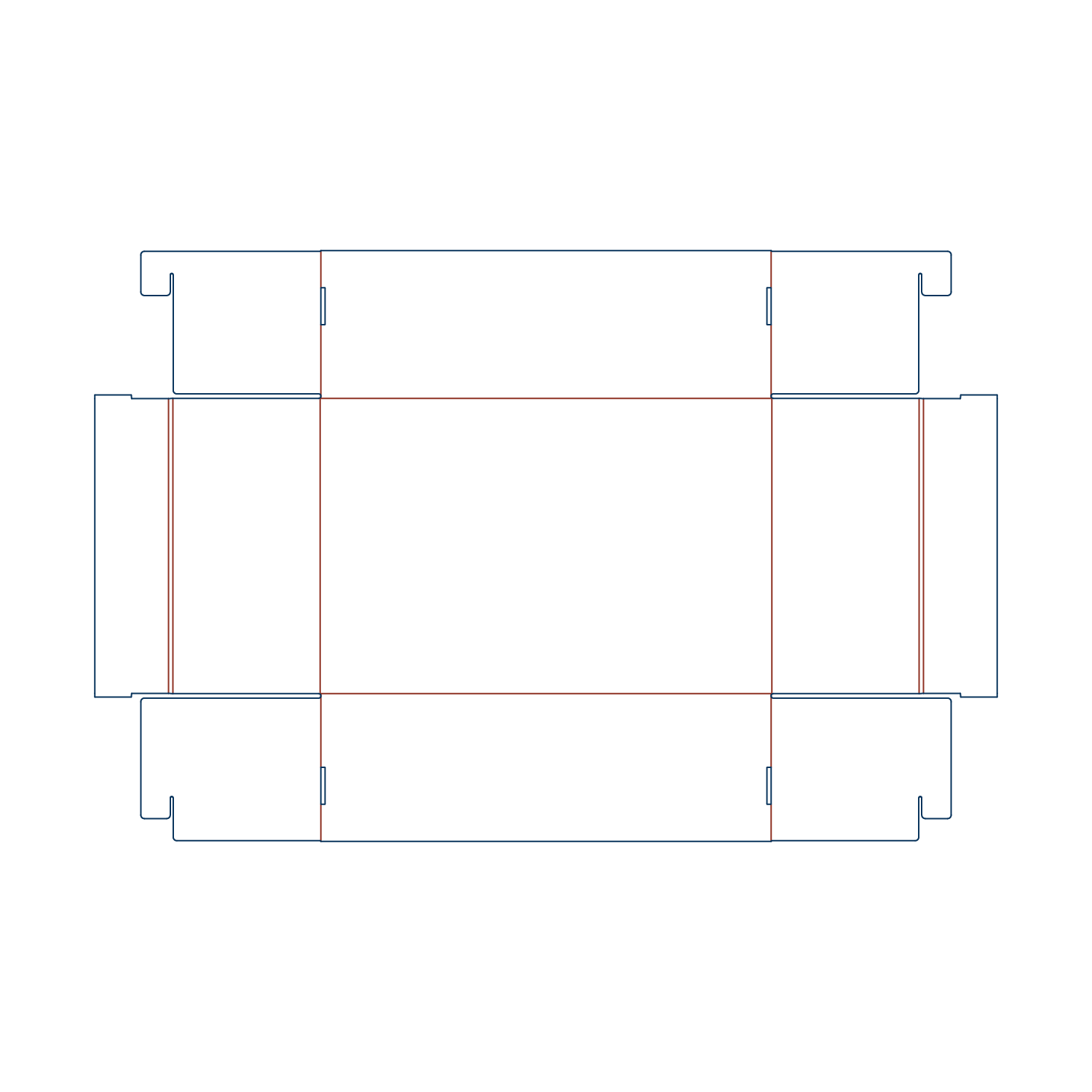 Custom tray box 27033 flat dieline layout for a folder tray blueprint template.