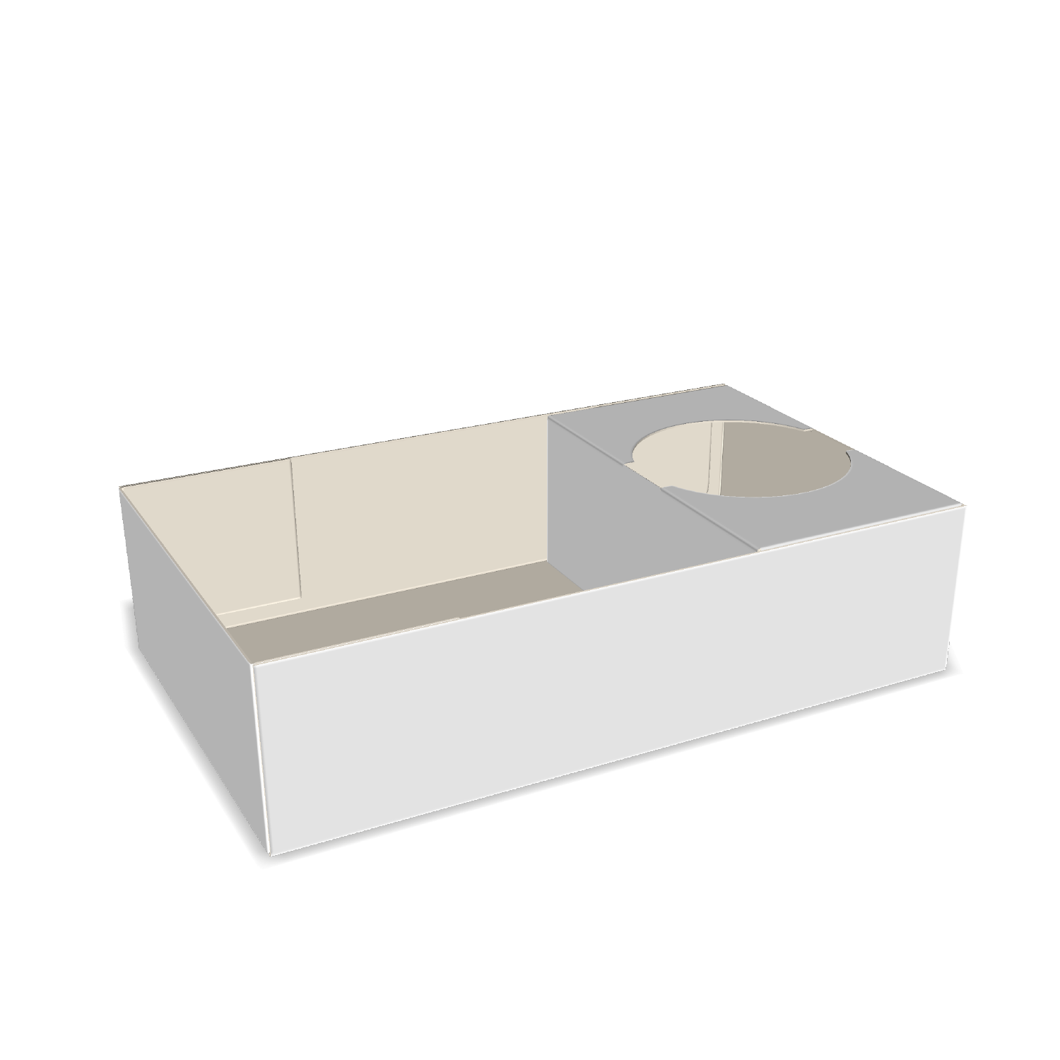 Two-dimensional tray box 27022 vector dieline diagram alongside a 3D folded mockup of the custom cardboard box design.