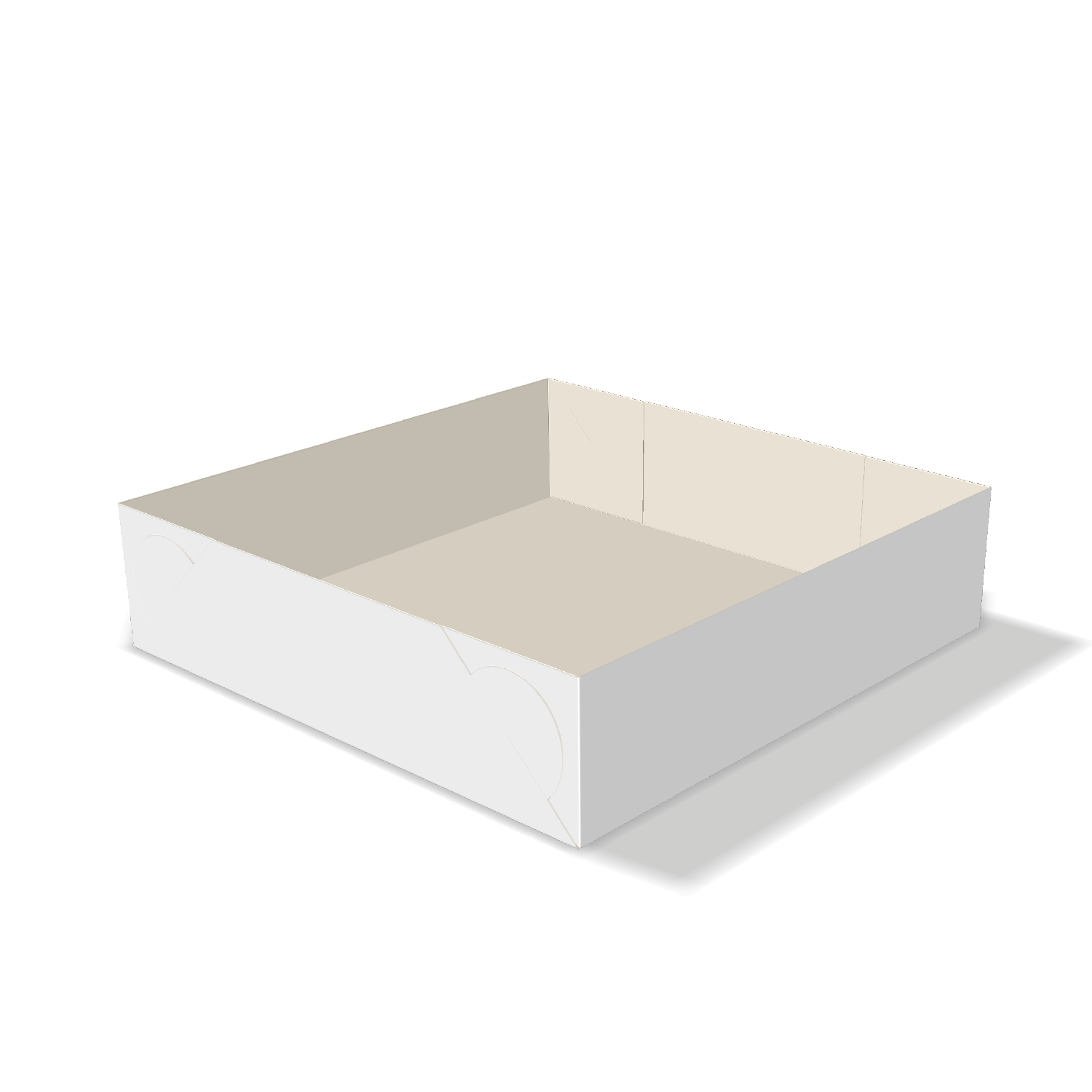 Two-dimensional tray box 27024 vector dieline diagram alongside a 3D folded mockup of the custom cardboard box design.