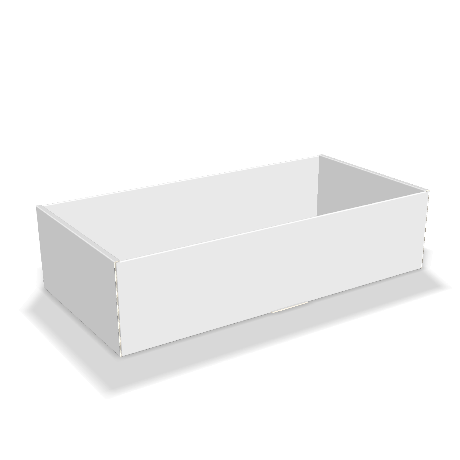 Two-dimensional tray box 27027  vector dieline diagram alongside a 3D folded mockup of the custom cardboard box design.