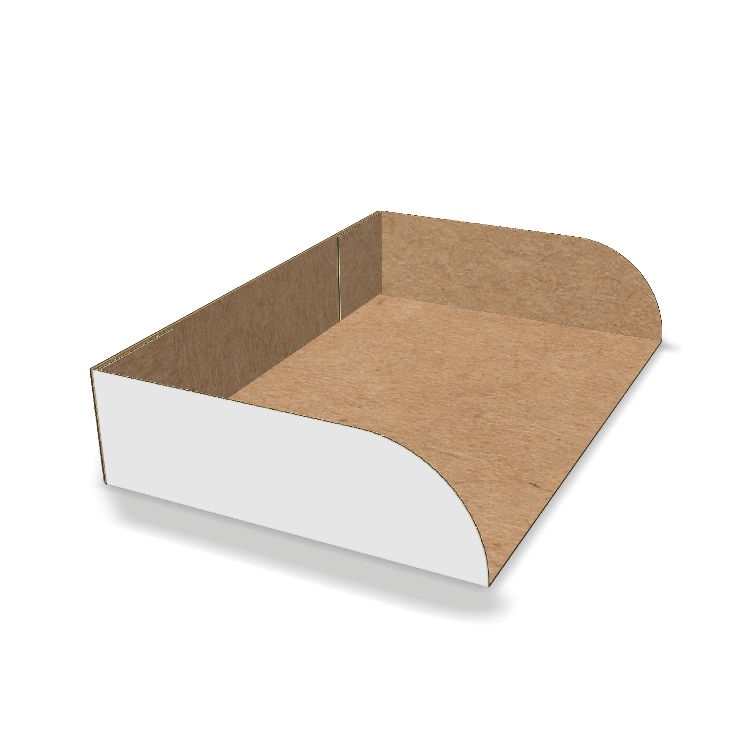 Two-dimensional tray box 27029  vector dieline diagram alongside a 3D folded mockup of the custom cardboard box design.