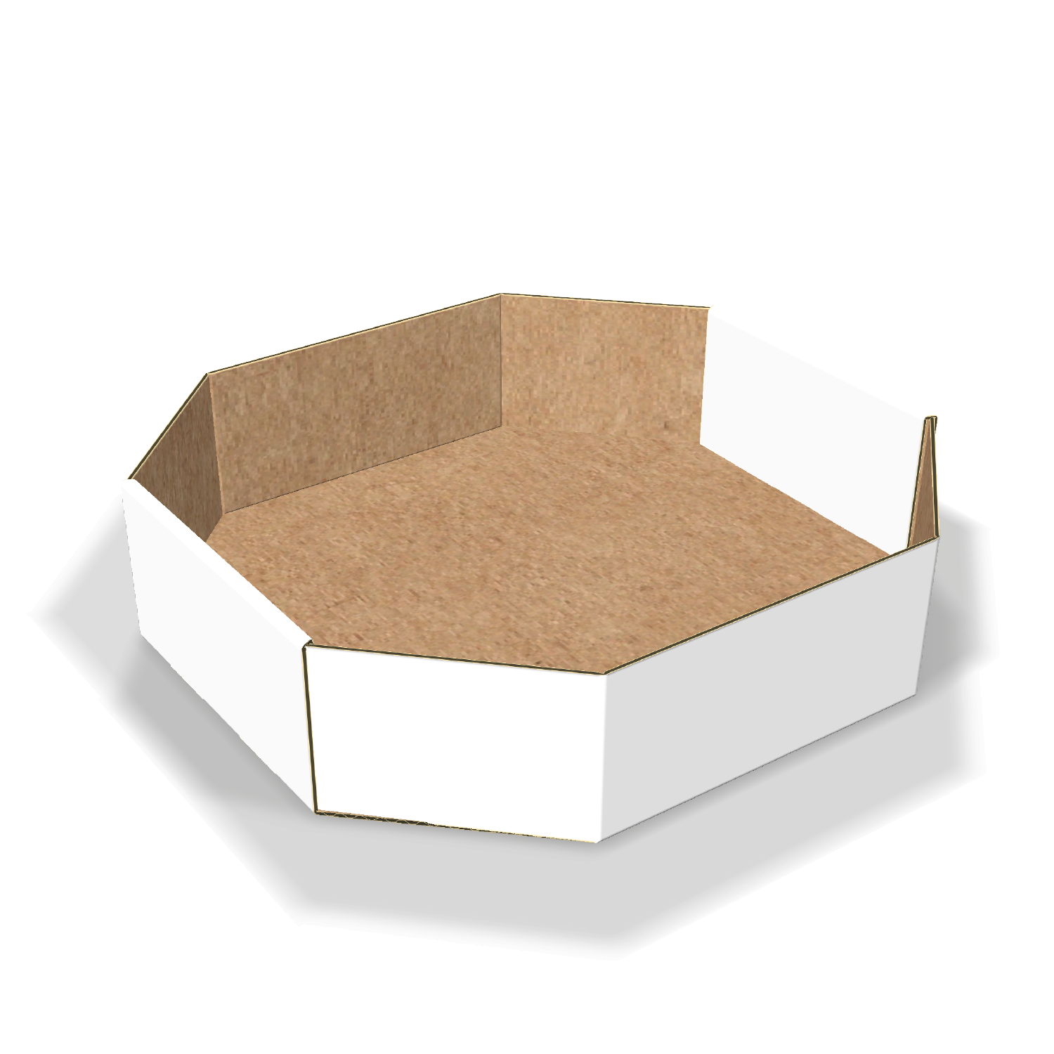 Two-dimensional tray box 27030 vector dieline diagram alongside a 3D folded mockup of the custom cardboard box design.