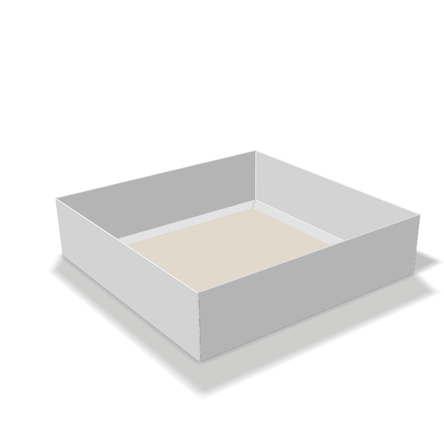 Two-dimensional tray box 27031 vector dieline diagram alongside a 3D folded mockup of the custom cardboard box design.