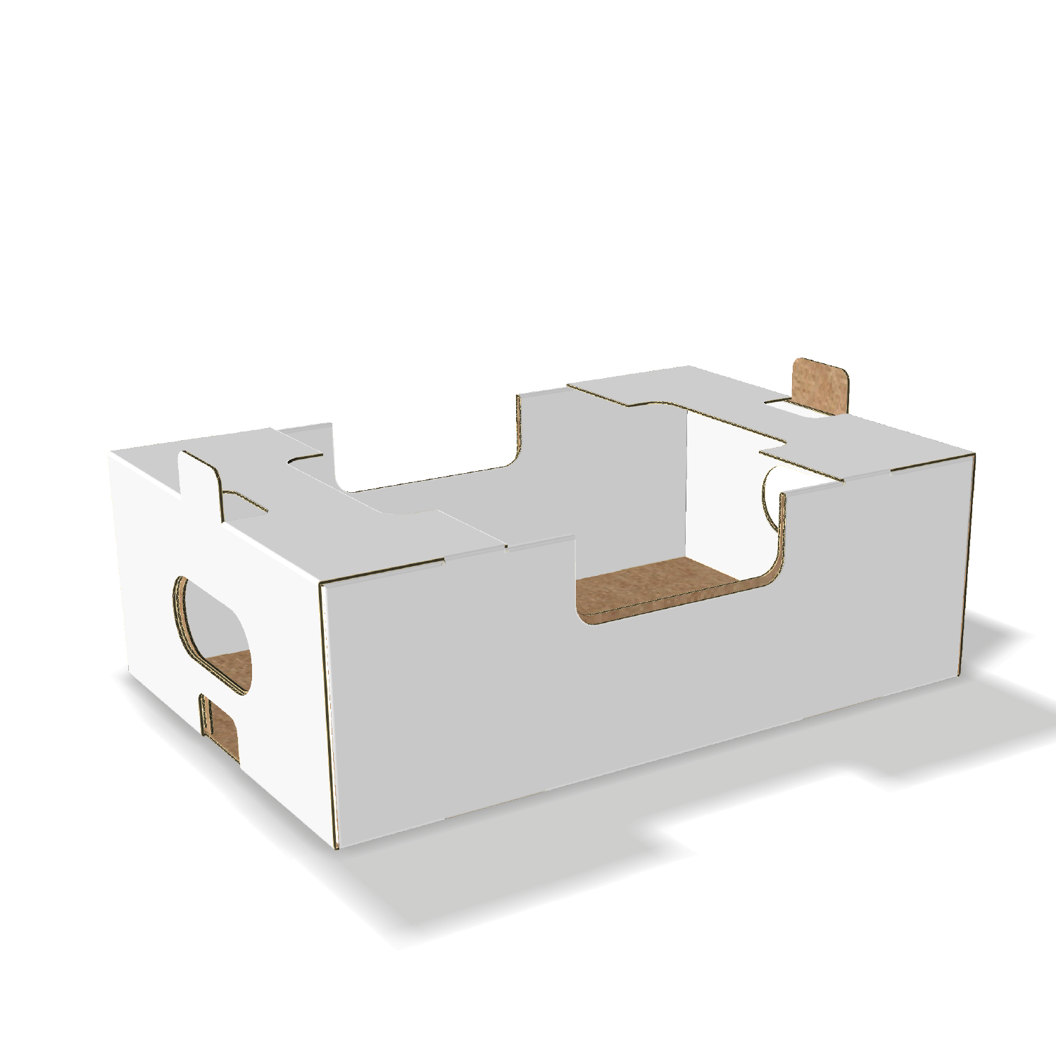 Two-dimensional tray box 27036 vector dieline diagram alongside a 3D folded mockup of the custom cardboard box design.