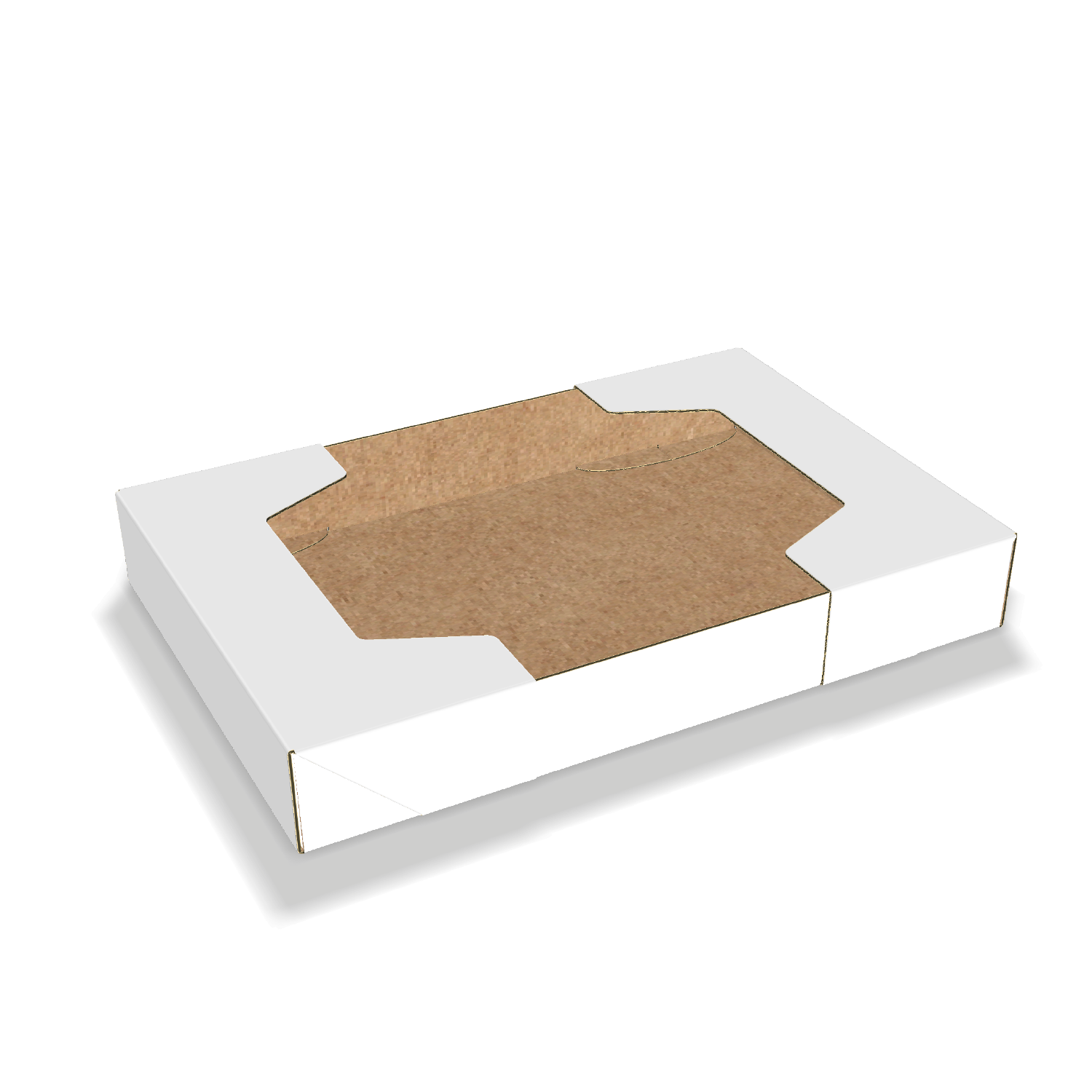 Two-dimensional tray box 27037 vector dieline diagram alongside a 3D folded mockup of the custom cardboard box design.