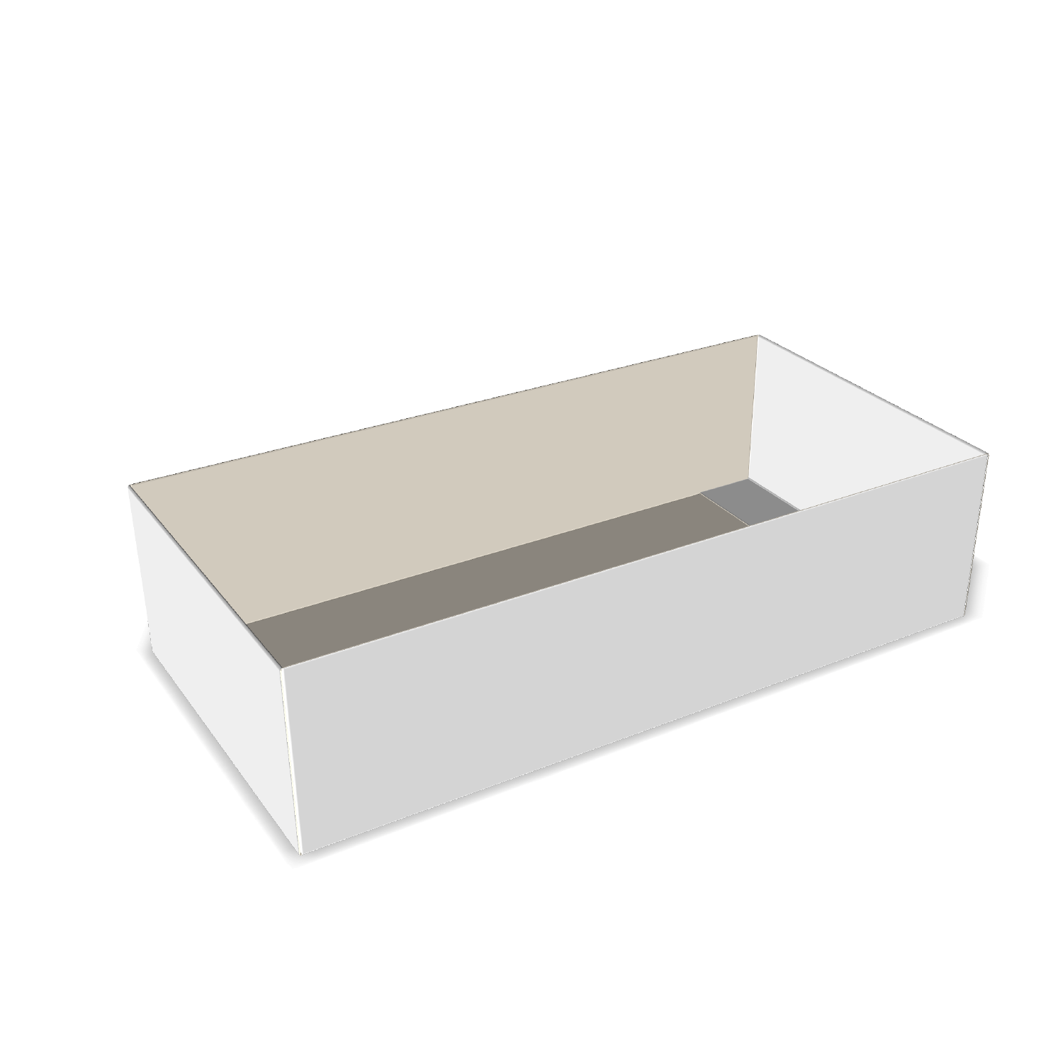 Two-dimensional tray box 27002 vector dieline diagram alongside a 3D folded mockup of the custom cardboard box design.