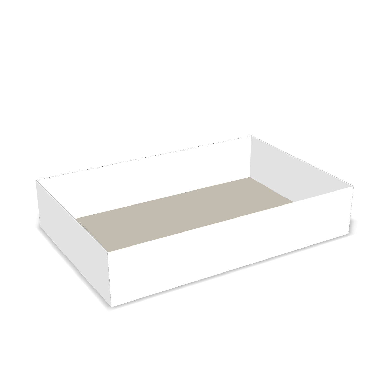 Two-dimensional tray box 27003 vector dieline diagram alongside a 3D folded mockup of the custom cardboard box design.