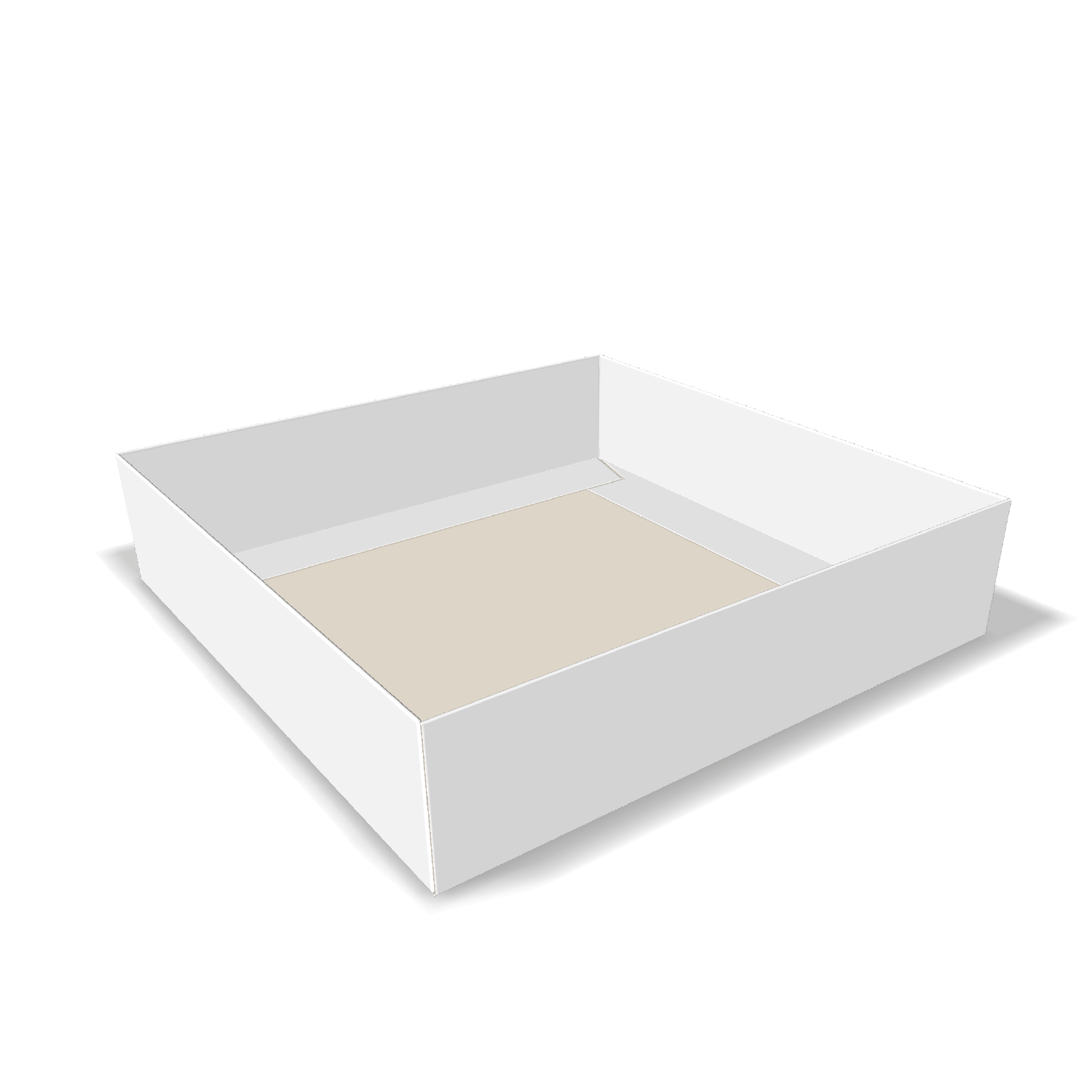 Two-dimensional tray box 27016 vector dieline diagram alongside a 3D folded mockup of the custom cardboard box design.