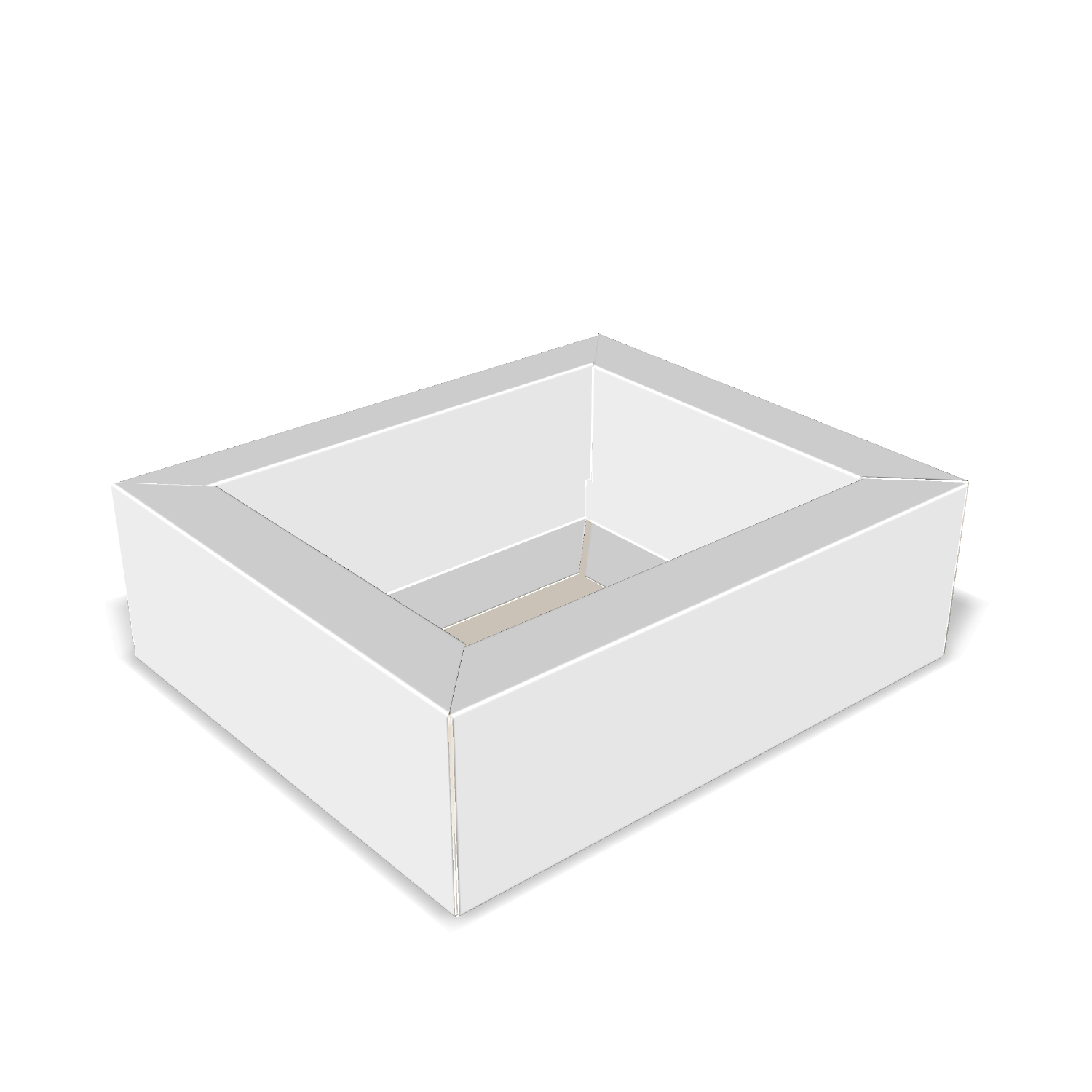 Two-dimensional tray box 27017  vector dieline diagram alongside a 4D folded mockup of the custom cardboard box design.