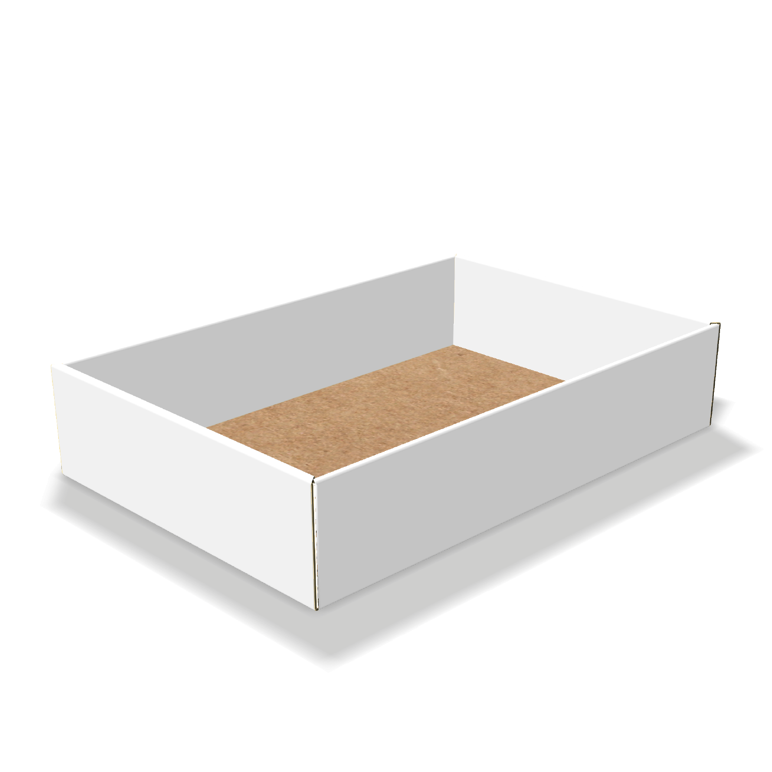 Two-dimensional tray box 27018 vector dieline diagram alongside a 3D folded mockup of the custom cardboard box design.