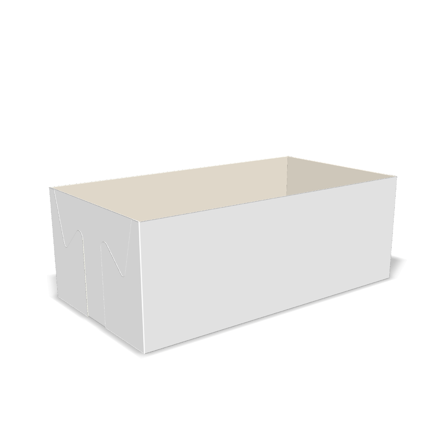Two-dimensional tray box 27019 vector dieline diagram alongside a 3D folded mockup of the custom cardboard box design.