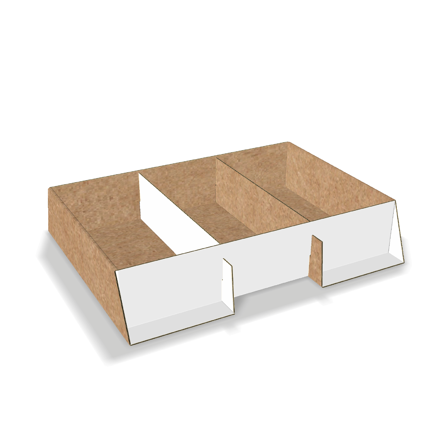 Two-dimensional tray box 27021  vector dieline diagram alongside a 3D folded mockup of the custom cardboard box design.