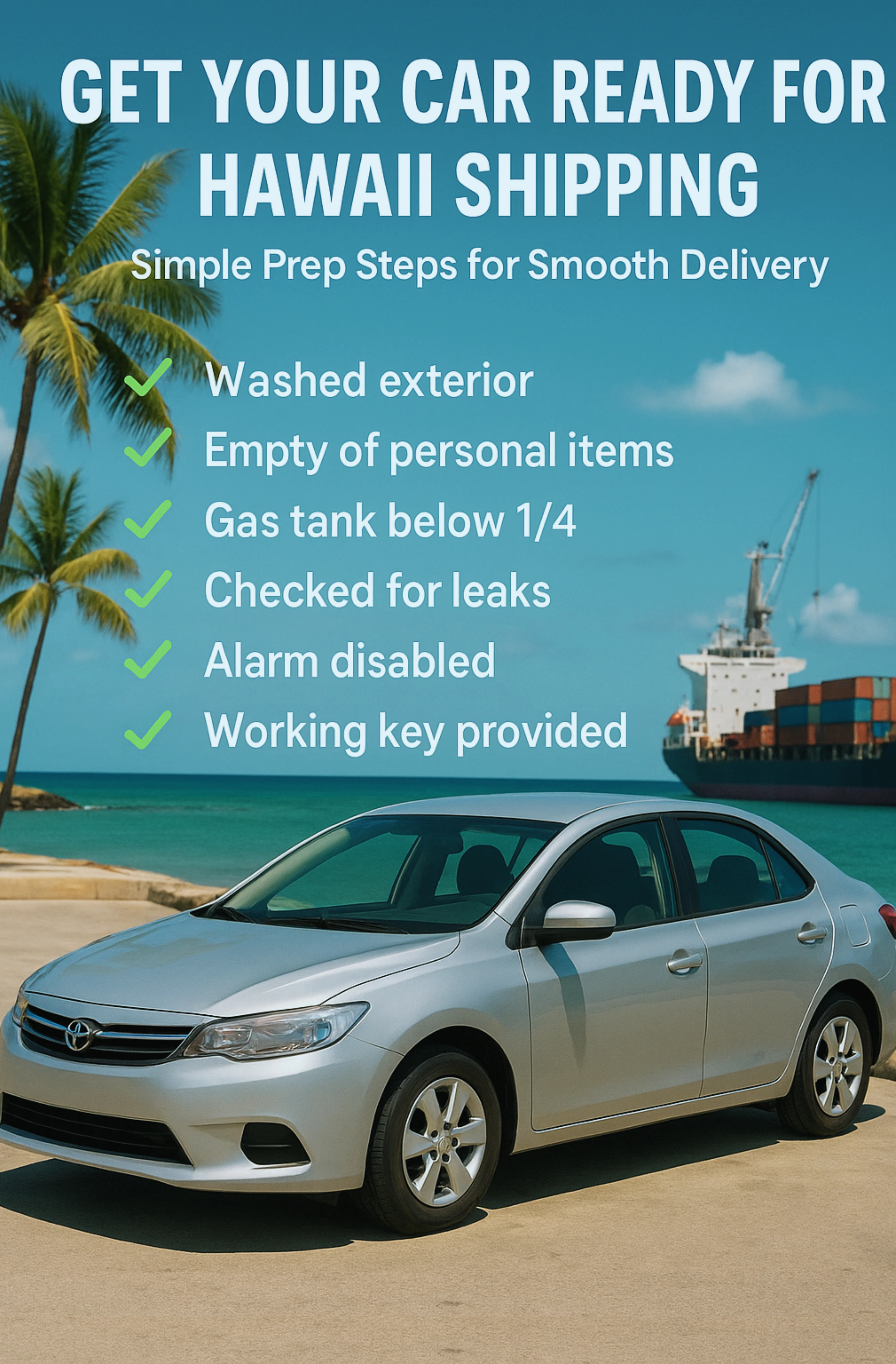 Car being prepared for Hawaii shipping