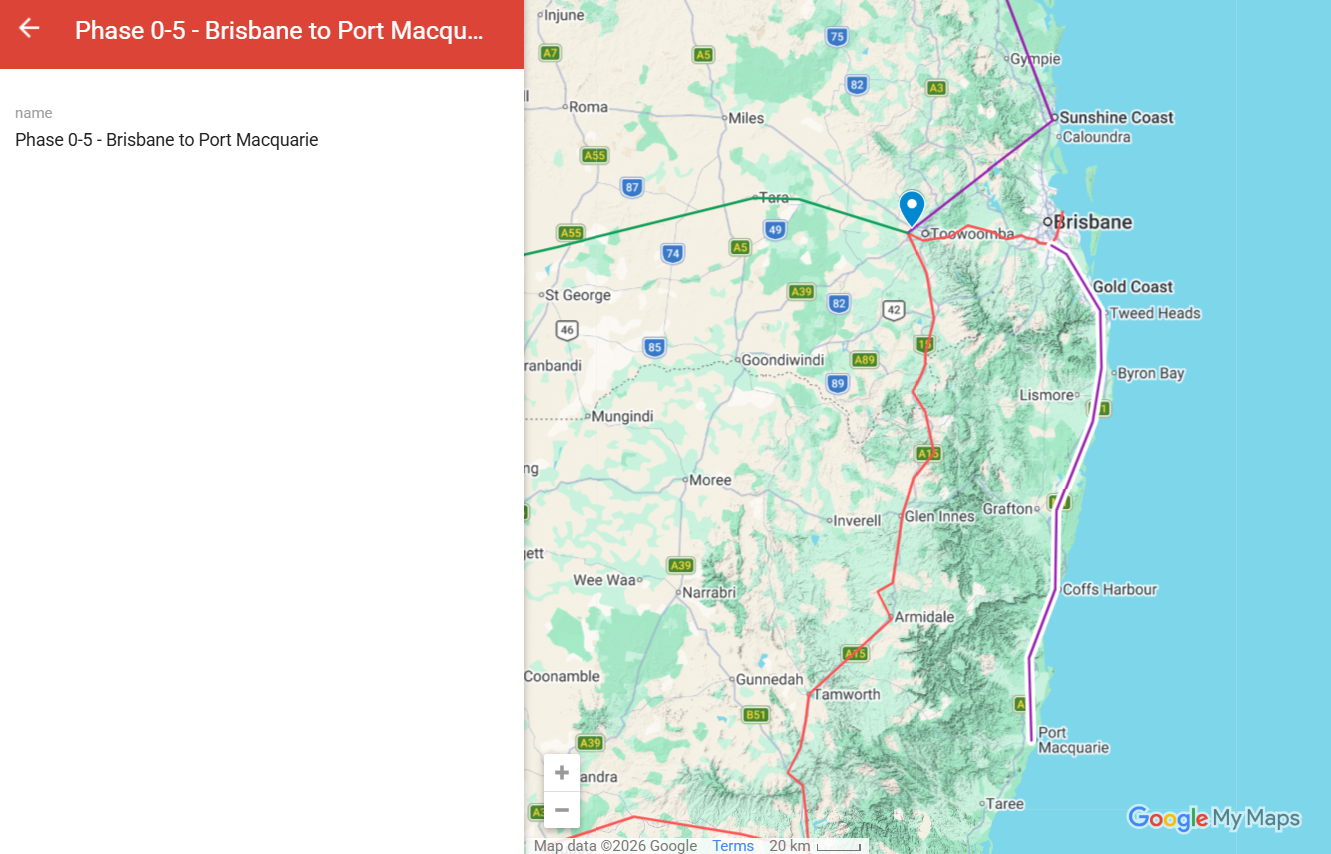 Phase 0-5 route map