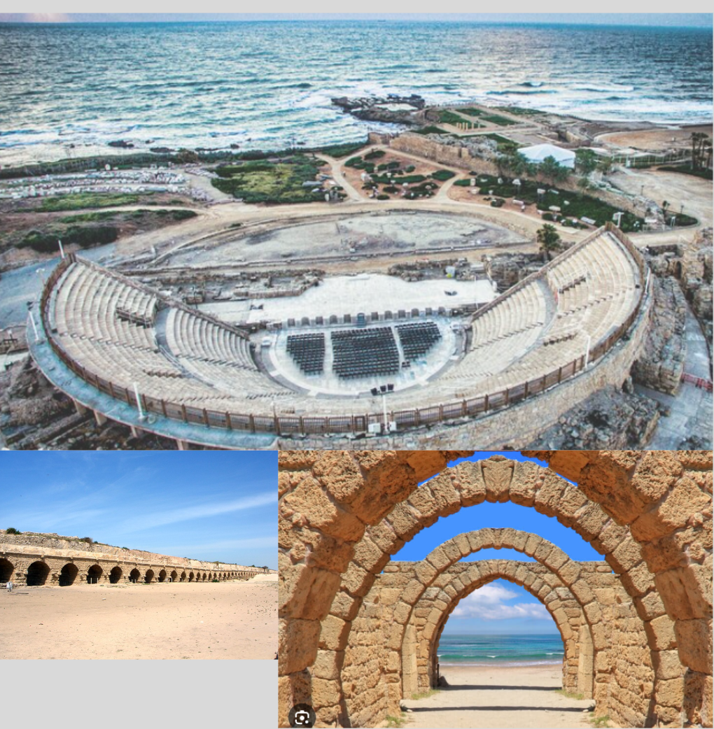 The harbour works at Caesarea Maritima built by Herod.