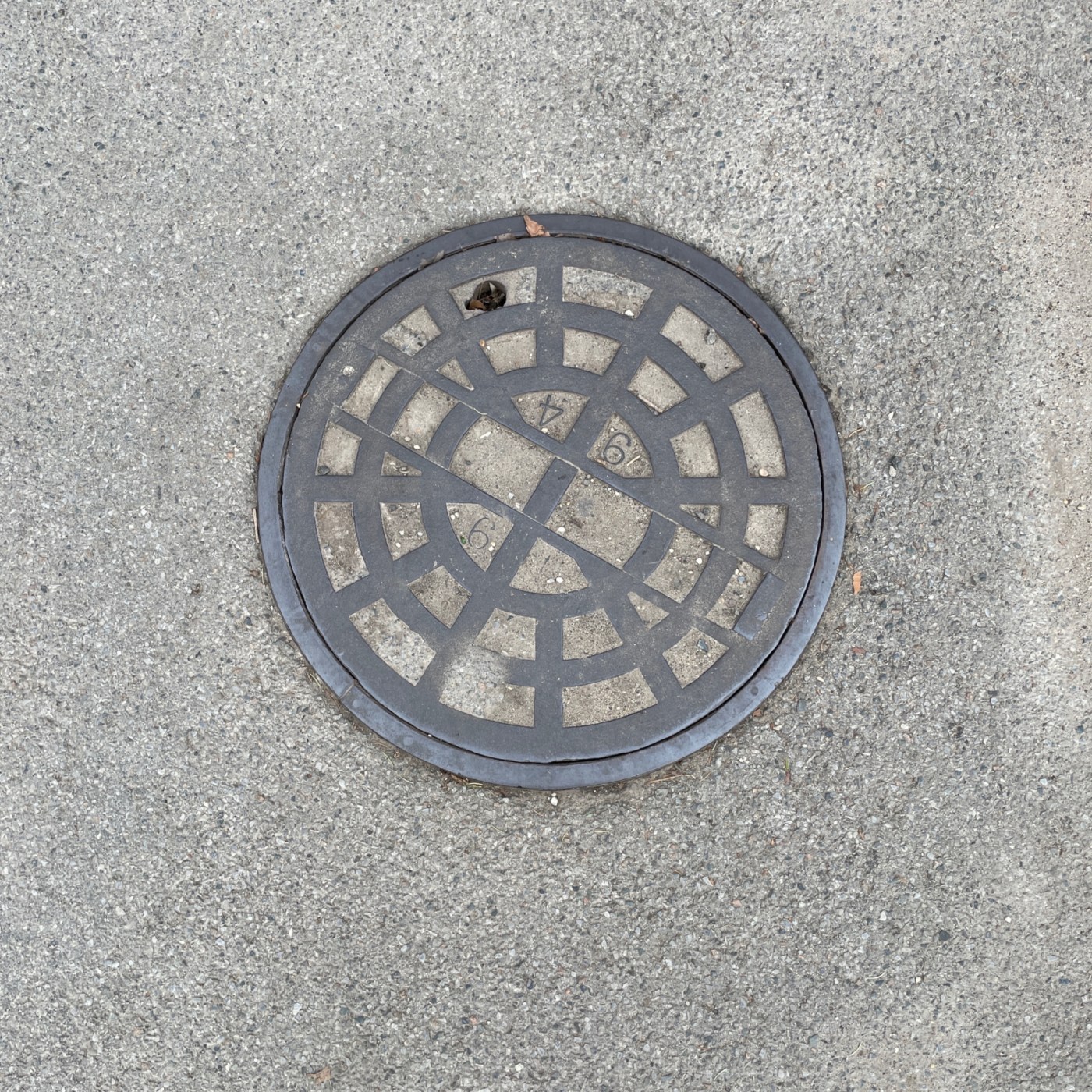 Na povrchu tohoto exempláře se rozprostírá robustní geometrický vzor, tvořený radiálními a koncentrickými segmenty, kter in Manhattan, New York, United States — CoverSpot