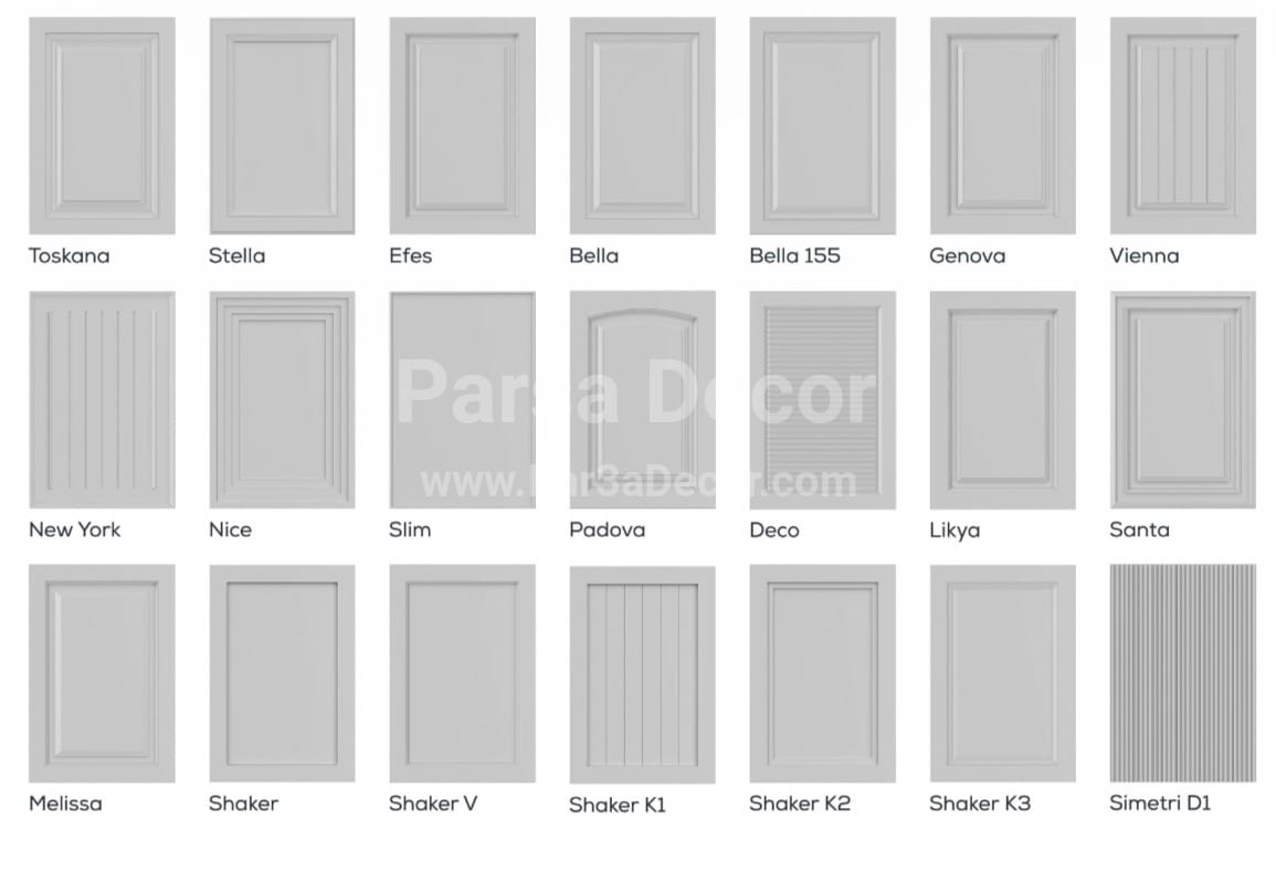 نمونه درب ها همراه با کد و اسم