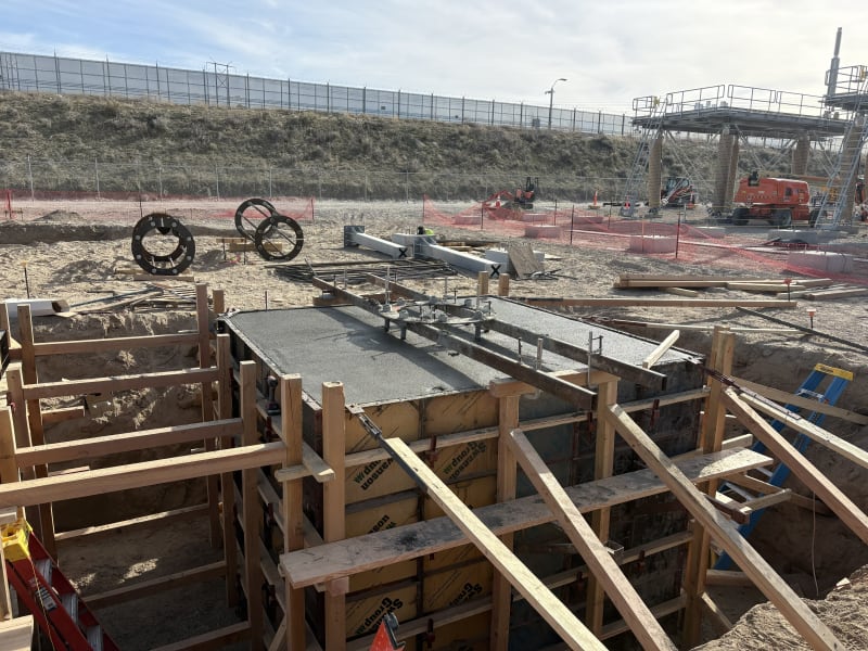 Drilled pier foundations for a transmission structure in Northern Arizona