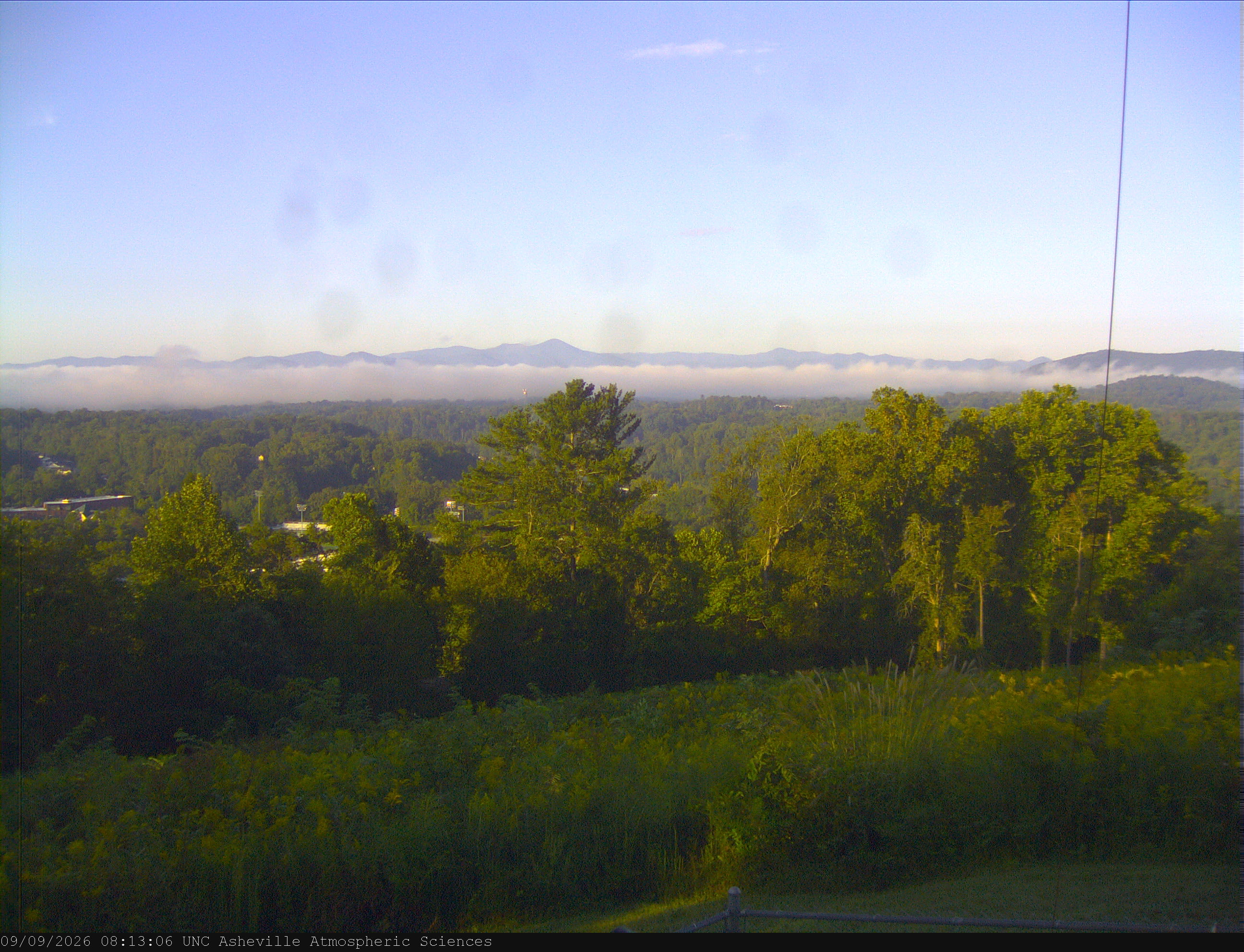 Latest south-facing camera image from the UNC Asheville Weather Tower