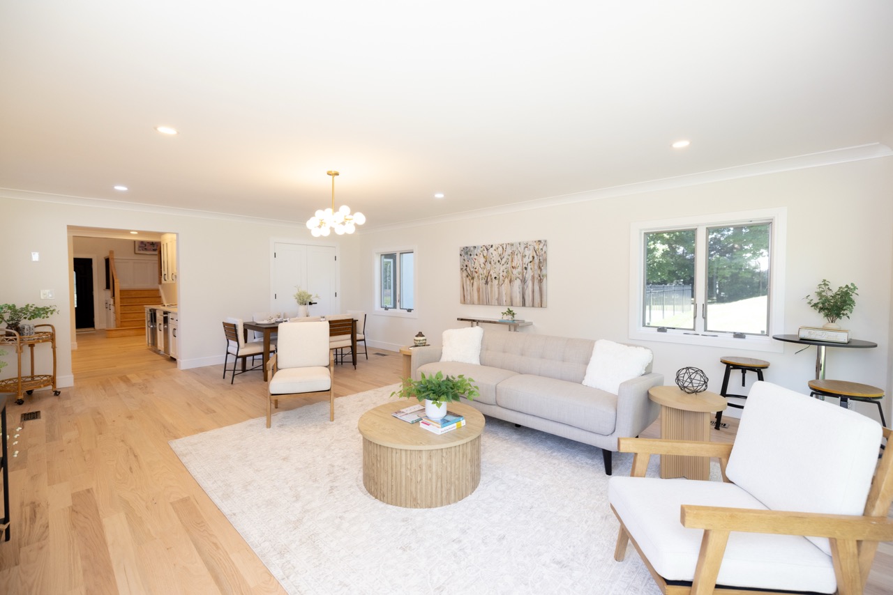 Staged living room interior