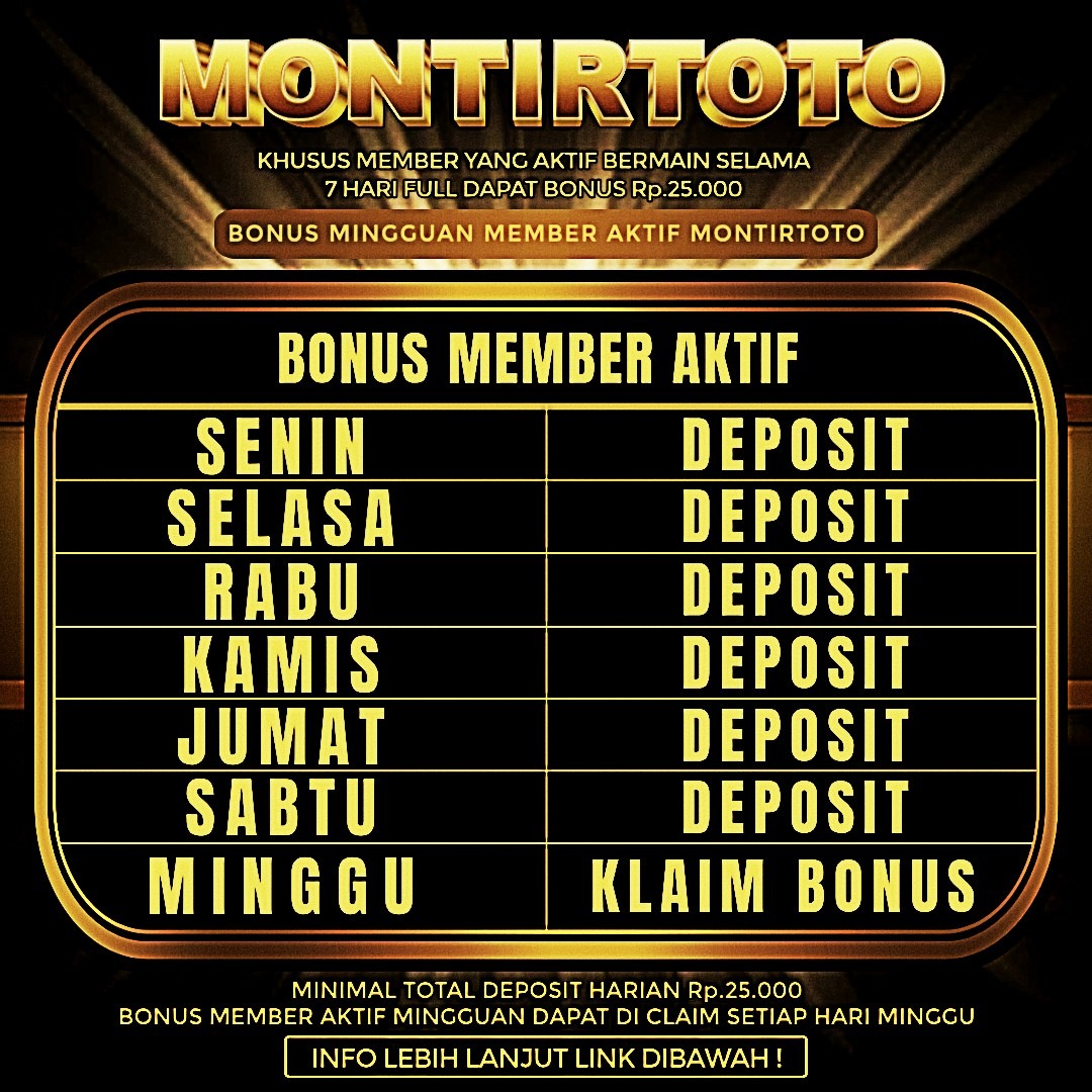 BONUS MEMBER AKTIF MONTIRTOTO