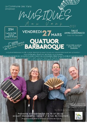 Concert de Musiques aux Vans - Quatuor Barbaroque