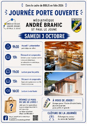 Journée porte ouverte à la médiathèque André Brahic