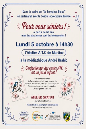 Les "Ateliers A.T.C de Martine" SPECIAL Séniors !