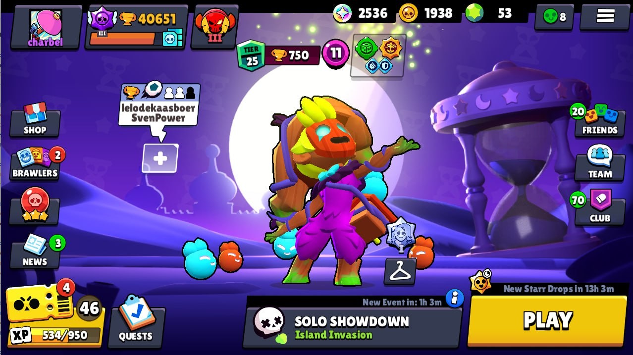 Brawl Stars Account – 77 Brawlers, 40651 Trophies, 77 Skins, 10 Legends, 23 Mythics, 25 Epics, 1938 Gold, 53 Gems, 2536 Blings
