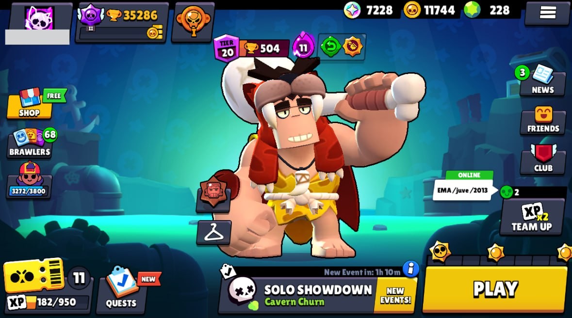 Brawl Stars Account – 79 Brawlers, 35286 Trophies, 70 Skins, 10 Legends, 25 Mythics, 25 Epics, 11744 Gold, 228 Gems, 7228 Blings