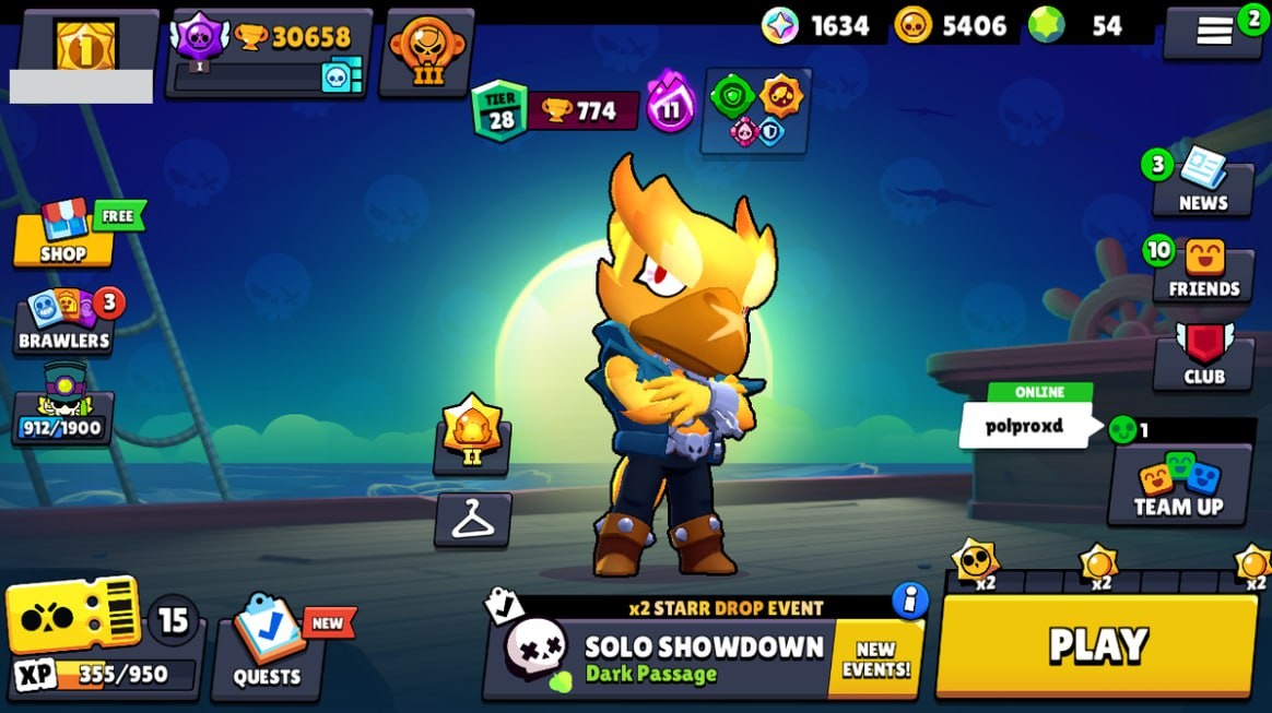 Brawl Stars Account – 77 Brawlers, 30658 Trophies, 84 Skins, 10 Legends, 23 Mythics, 25 Epics, 5406 Gold, 54 Gems, 1634 Blings