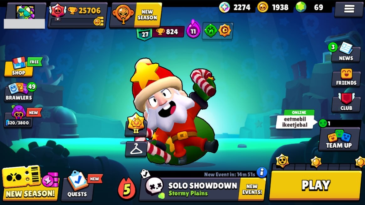 Brawl Stars Account – 64 Brawlers, 25706 Trophies, 78 Skins, 8 Legends, 12 Mythics, 25 Epics, 1938 Gold, 69 Gems, 2274 Blings