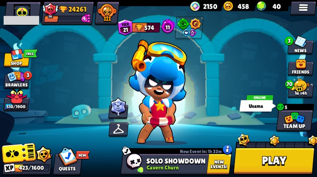 Brawl Stars Account – 75 Brawlers, 24261 Trophies, 69 Skins, 8 Legends, 22 Mythics, 26 Epics, 458 Gold, 40 Gems, 2150 Blings