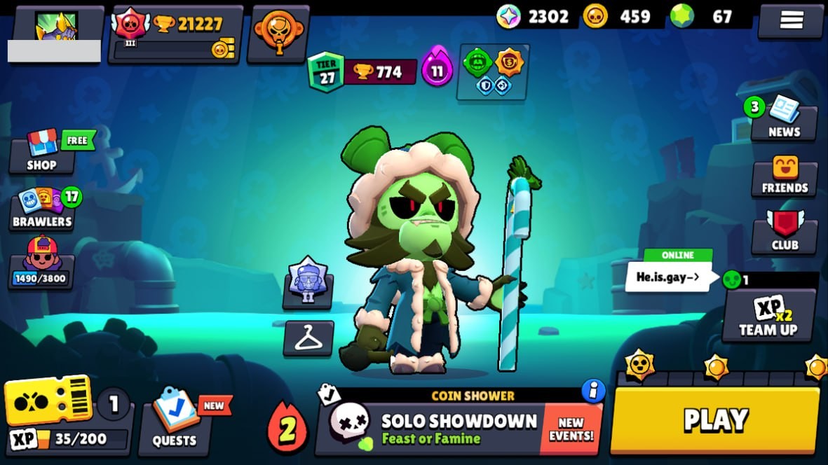 Brawl Stars Account – 60 Brawlers, 21227 Trophies, 93 Skins, 5 Legends, 13 Mythics, 23 Epics, 459 Gold, 67 Gems, 2302 Blings