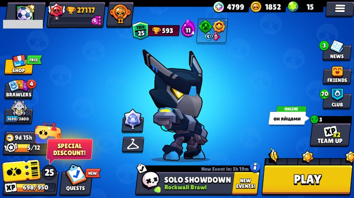 Brawl Stars Account – 72 Brawlers, 27117 Trophies, 69 Skins, 6 Legends, 21 Mythics, 26 Epics, 1852 Gold, 15 Gems, 4799 Blings