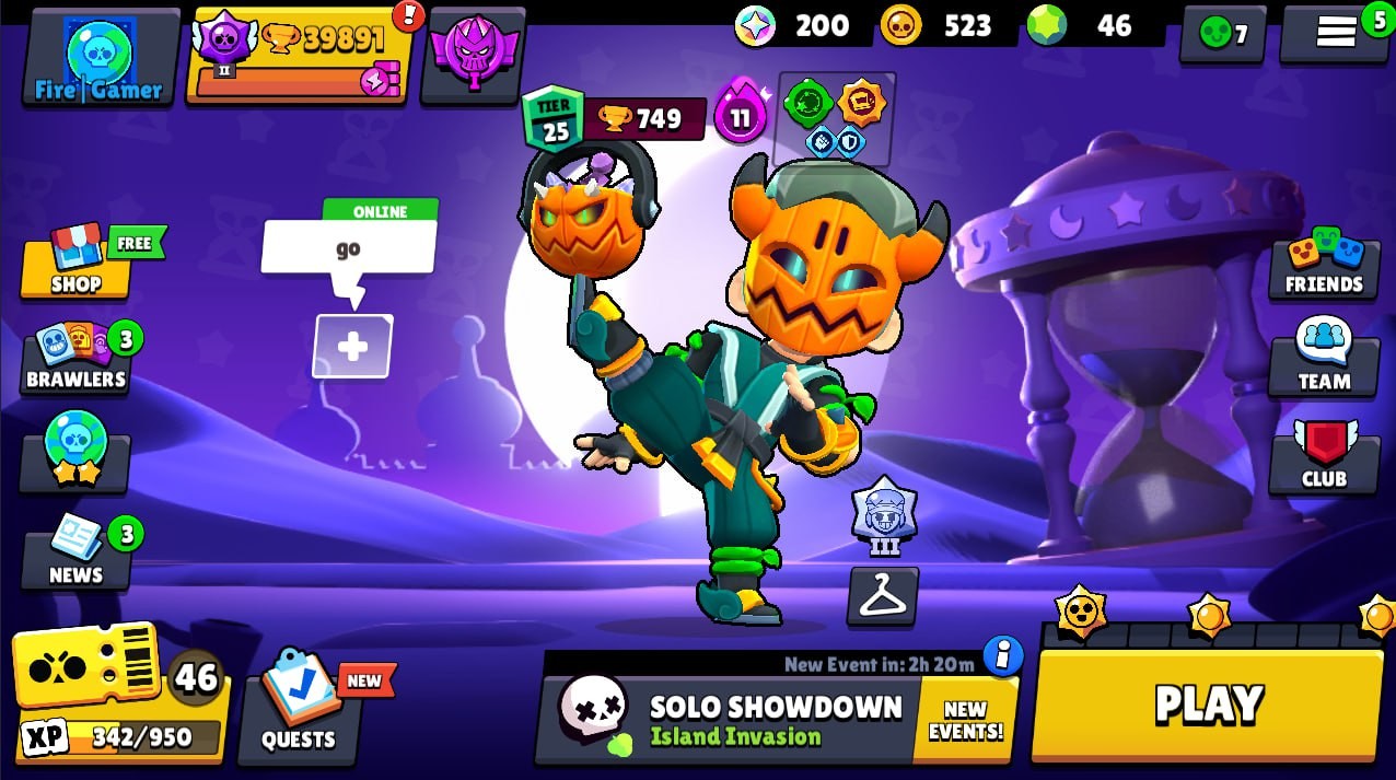 Brawl Stars Account – 77 Brawlers, 39891 Trophies, 69 Skins, 10 Legends, 23 Mythics, 25 Epics, 523 Gold, 46 Gems, 200 Blings