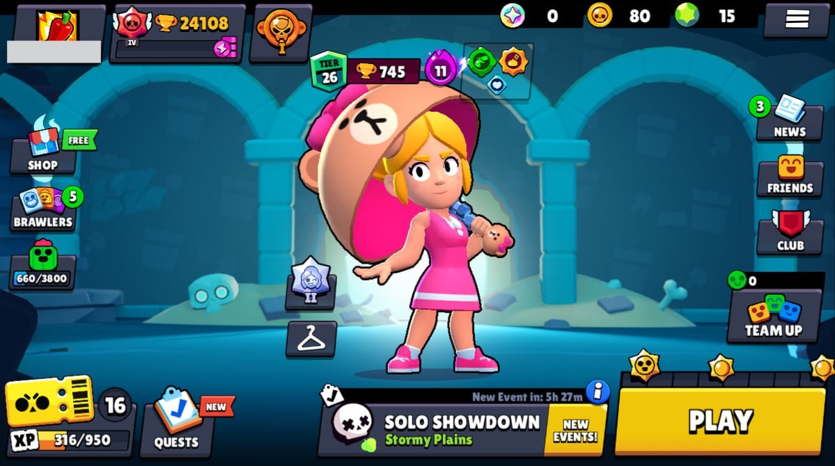 Brawl Stars Account – 63 Brawlers, 24108 Trophies, 83 Skins, 5 Legends, 16 Mythics, 23 Epics, 80 Gold, 15 Gems