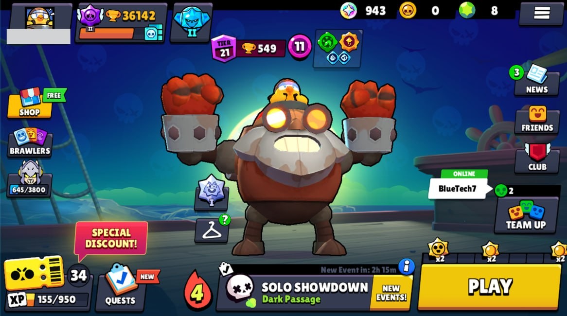 Brawl Stars Account – 81 Brawlers, 36142 Trophies, 94 Skins, 10 Legends, 26 Mythics, 26 Epics, 0 Gold, 8 Gems, 943 Blings