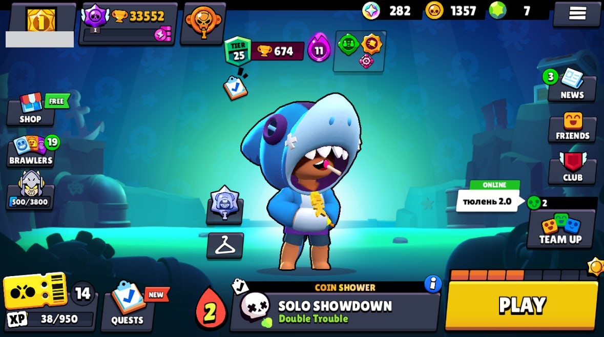 Brawl Stars Account – 74 Brawlers, 33552 Trophies, 78 Skins, 8 Legends, 22 Mythics, 25 Epics, 1357 Gold, 7 Gems, 282 Blings