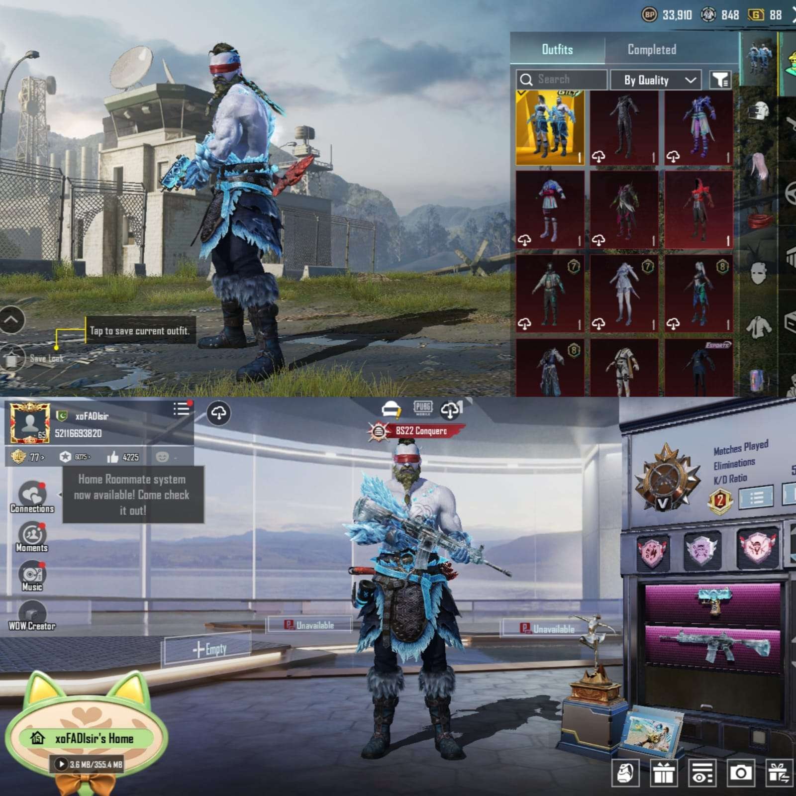 🔥ARCTIC CONQUEROR ULTIMATE + M4 GC HIT EFFECT + UZI GLACIER COMBO | 930 UC | 35 Mythic | Level 69 | 2x Animation Conqueror🔥
