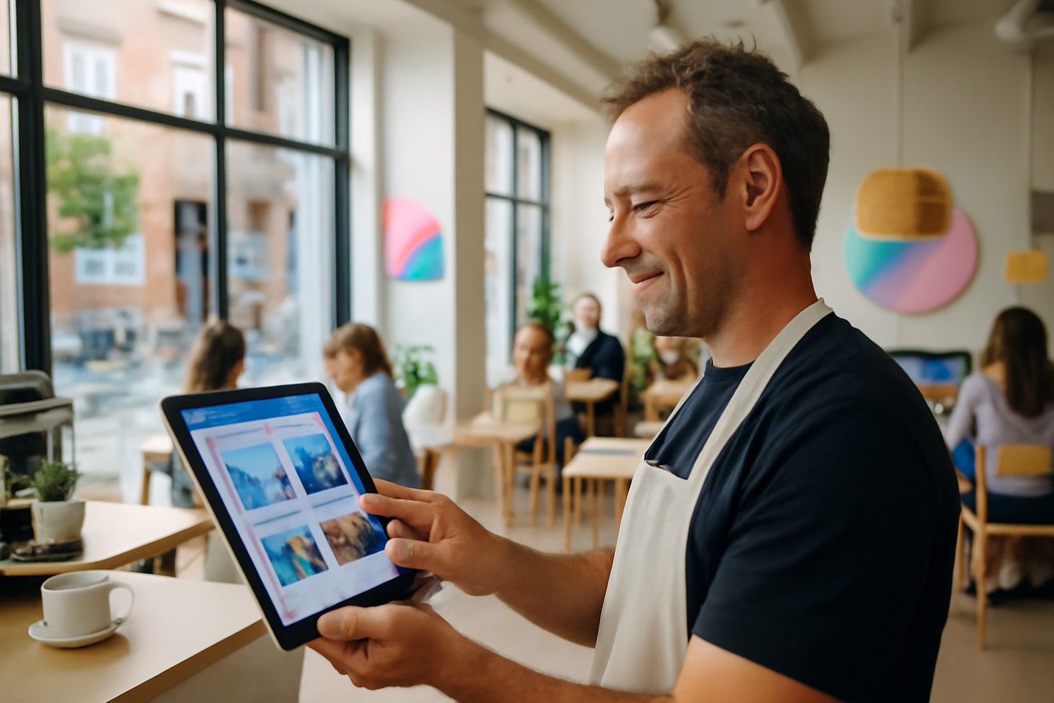 Glad café-ejer i Horsens sparer tid på sociale medier: Få mere tid i din café.