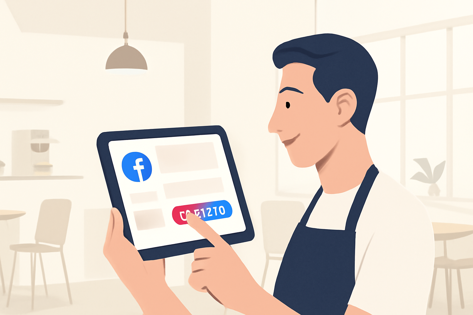 Glad café-ejer i Vejle får succes med nemme facebook opslag cafe vejle.