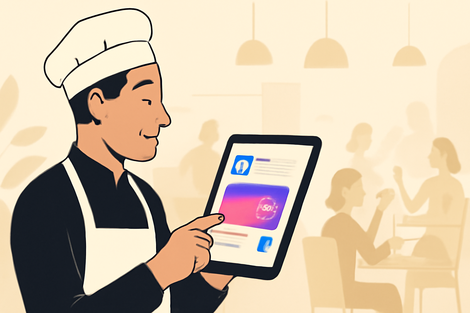 Glad restauratør i Esbjerg: Få flere kunder med Facebook restaurant Esbjerg.