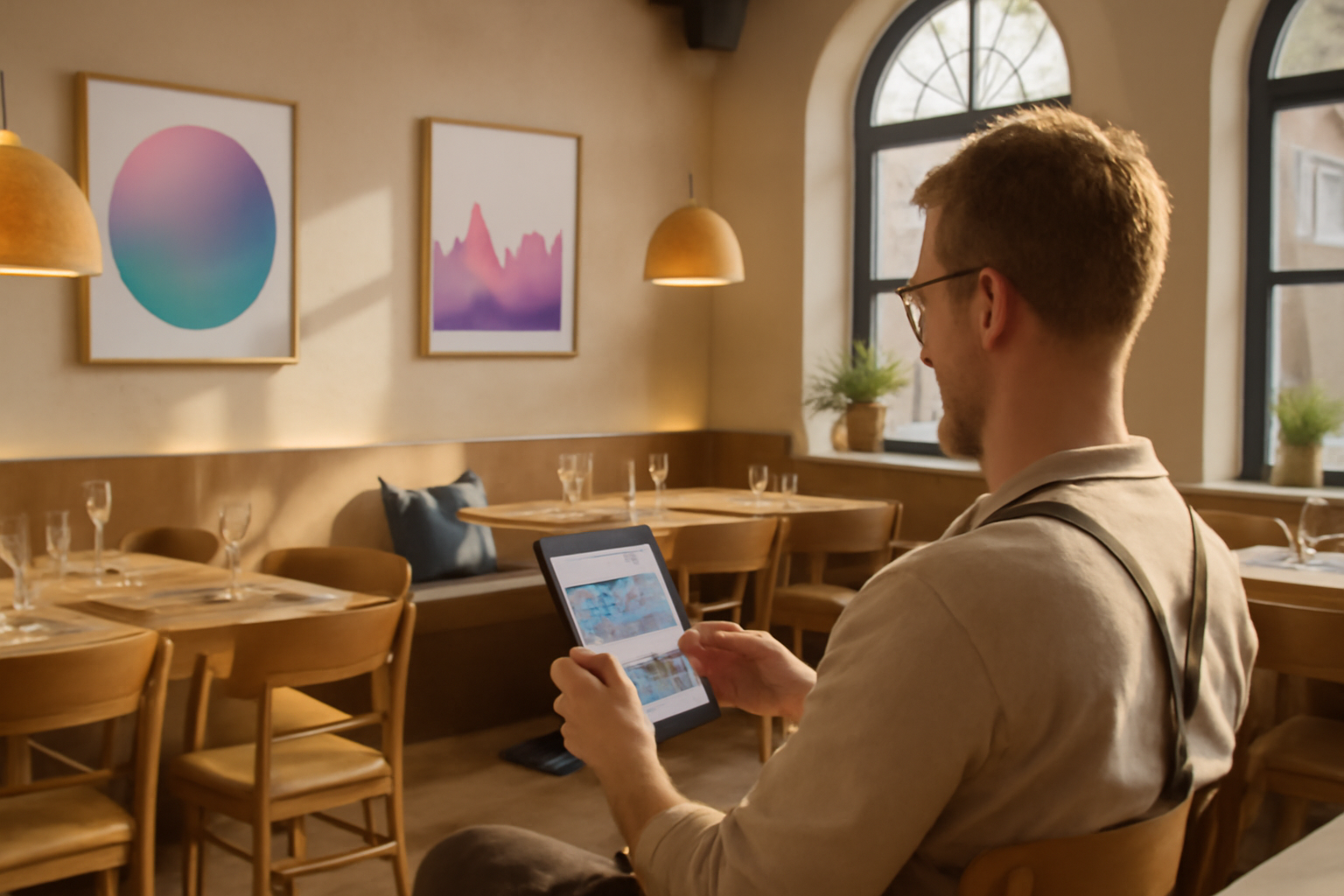 Glad restaurantejer i Horsens sparer tid sociale medier restaurant horsens med H3LLO.
